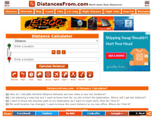 Tablet Screenshot of distancesfrom.com